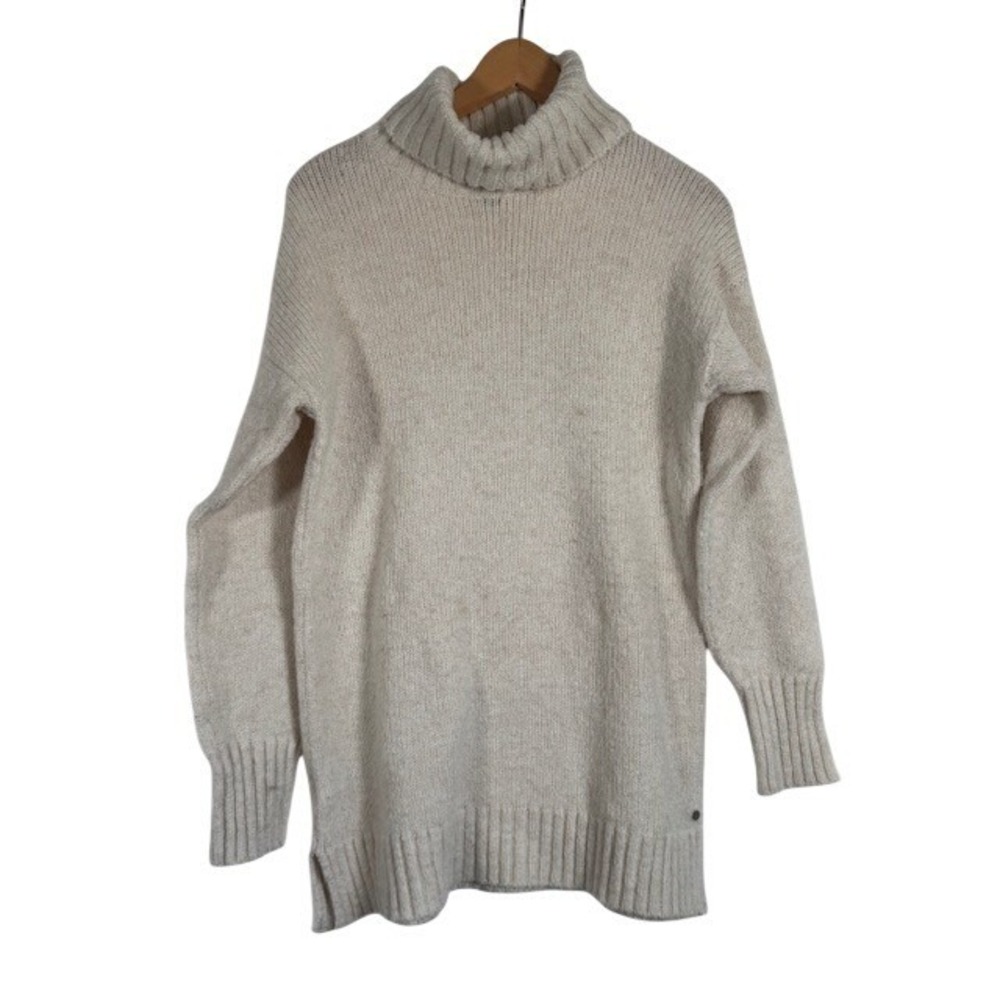Eddie Bauer Lounge Women Beige Speckled Turtleneck‎ Sweater - M